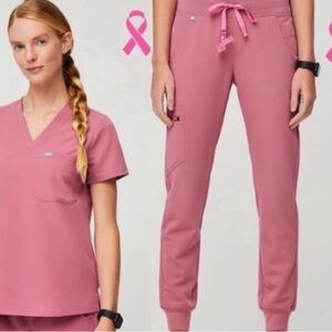 - Figs Limited Edition pink breast cancer scrubs
